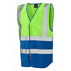 PILTON Coloured Reflective Waistcoat LIME/ROYAL