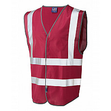 PILTON Coloured Reflective Waistcoat MAROON