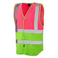 PILTON Coloured Reflective Waistcoat PINK/LIME