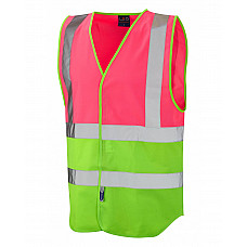 PILTON Coloured Reflective Waistcoat PINK/LIME