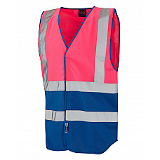 PILTON Coloured Reflective Waistcoat PINK/ROYAL