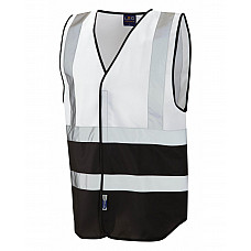 PILTON Coloured Reflective Waistcoat WHITE/BLACK