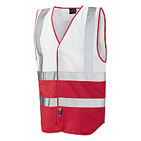 PILTON Coloured Reflective Waistcoat WHITE/STD RED