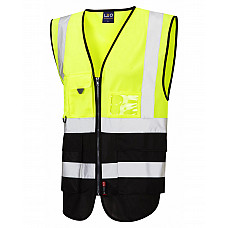 LYNTON ISO 20471 Cl 1 Superior Waistcoat HV YELLOW/BLACK