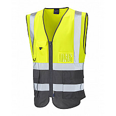 LYNTON ISO 20471 Cl 1 Superior Waistcoat HV YELLOW/GREY