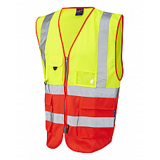 LYNTON ISO 20471 Cl 2 Superior Waistcoat HV YELLOW/HV RED