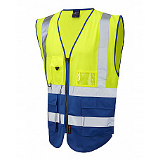 LYNTON ISO 20471 Cl 1 Superior Waistcoat HV YELLOW/ROYAL