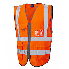 BARNSTAPLE ISO 20471 Cl 2 Superior Railway Waistcoat HV ORANGE