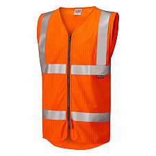 JACOBSTOWE ISO 20471 Cl 2 LFS/AS Waistcoat Zip (EN 14116/EN 1149) HV ORANGE