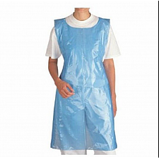 Waterproof Disposable Polythene Plastic Aprons Blue, Pack of 100