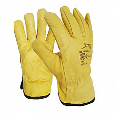 Yellow Leather Drivers Gloves